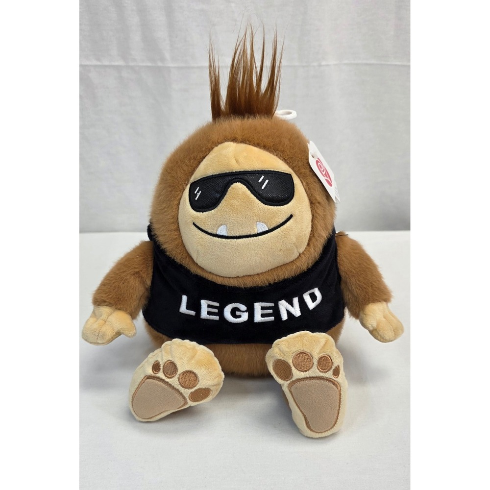 Rose Art Bigfoot Legend Plush Stuffed Animal Brown Cryptid Sasquatch Sunglasses